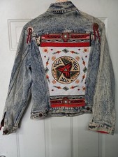 Vintage 80s 90s Bristol Blues Acid Wash Denim Jean Jacket USA Made Size Small