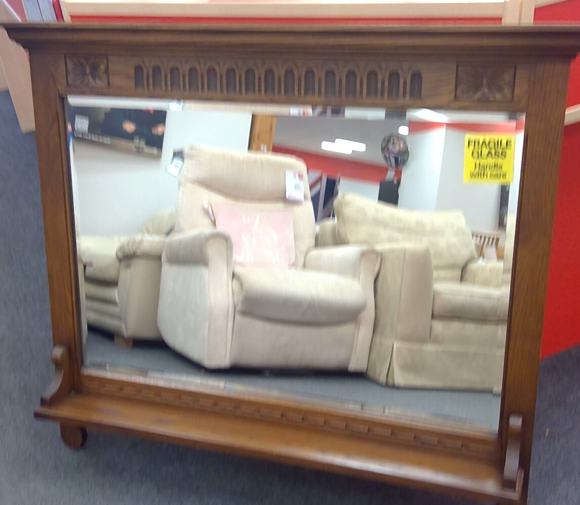 Large Dark Wood Old Charm Mirror CS W49 eBay