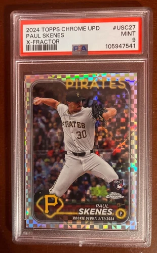 Paul Skenes Topps Chrome UPD X-Fractor Rookie Card #USC27 PSA9