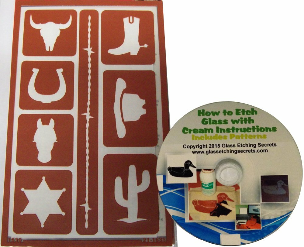 b＊e Reusable Western Stencils with Cactus, Cowboy Hat & Boot