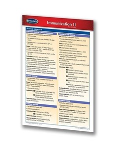 immunization ii medical pocket chart quick reference guide 4 x 6