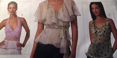  NEU 2005 VOGUE NECKHOLDER EMPIRE TAILLE BLUSEN TOP SCHNITTMUSTER V2850 18-22