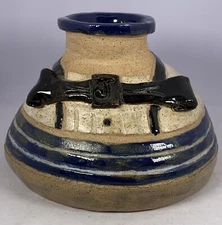 Studio Art Pottery Jug Pitcher Decanter Vase 7.25” Clay Hand Thrown Heavy