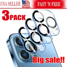3xFor iPhone15 14 13 12 11Pro Max Tempered Glass Camera Lens Cover lot Protector