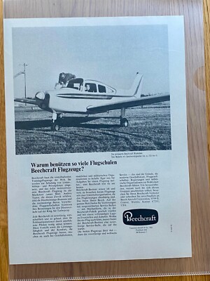 Beechcraft Musketeer Beech Aircraft Flugzeug Original ´68 Vintage Advert Werbung