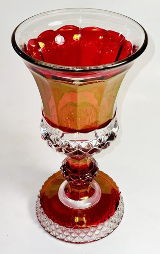 Vintage 1943 Westmoreland Ruby Flash Pedestal Urn 9 1/2" Tall Candy Dish - Picture 3 of 13