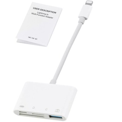 8 Pin auf SD Speicherkartenleser 4in1 USB OTG Adapter für iPhone 14 13 12 11 iPad