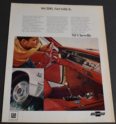 1967 Print Ad Chevelle SS 396 Car General Motors Turbo Jet Torero ...