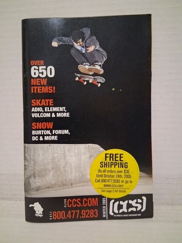 CCS California Cheap Skates Skateboard Shop Catalog Winter 2004 Snowboard Skater