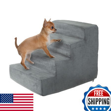 Schody dla psów dla małych psów - 4-stopniowe schody dla psa na wysokie łóżko i kanapę - schody dla zwierząt domowych