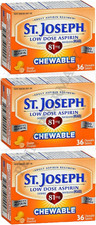 St. Joseph Chewable Aspirin Low Dose 81mg Orange Flavor 36 count  3 pack  --