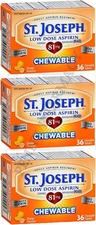 St. Joseph Chewable Aspirin Low Dose 81mg Orange Flavor 36 count ( 3 pack ) --