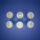 Six (6) 1963-P Circulated Washington Quarters 90% Silver 25C