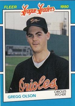 Gregg Olson 1990 Fleer League Leaders 28 Baltimore Orioles Baseball Card - Picture 1 of 2