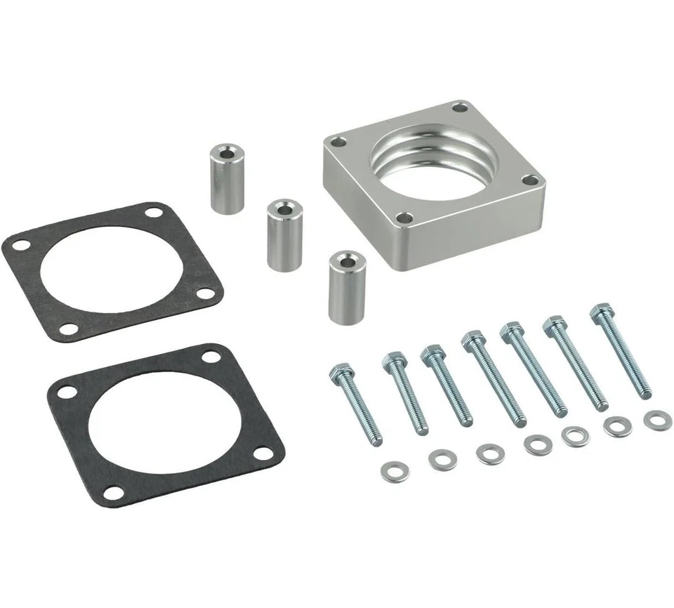 New 4-Bolt Throttle Body Spacer for 1987-2006 Jeep XJ YJ TJ WJ 4.0L 2.5L Silver - Image 2 of 4