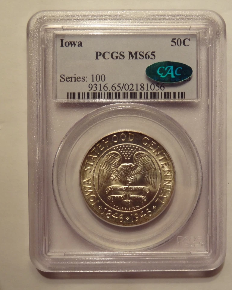 1946 IOWA COMMEMORATIVE HALF DOLLAR, PCGS MS 65, CAC APPROVED ! - Image 3 of 3