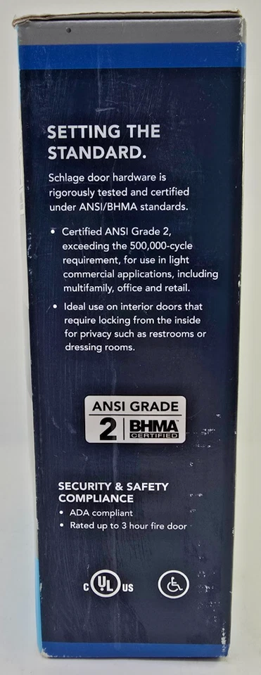 Manija de puerta de privacidad (cama/bañera) Schlage Light comercial Foto 3 de 4