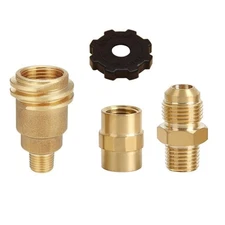 Hand Tighten Brass Propane Tank Adapter Set Includes Fittings For Use