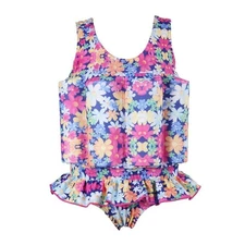 Baby Girls Float Suit Floral Floatation Swimsuit with Adjustable Buoyancy Bat...