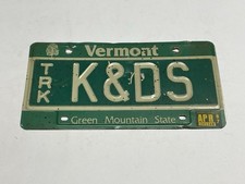 1987 Vermont Vintage TRUCK  Vanity License Plate ~ Tag # &ldquo;K&DS&rdquo;