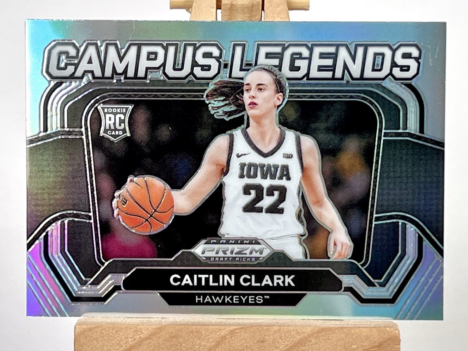 2024 Panini Prizm Draft #5 Caitlin Clark Campus Legends Silver Prizm RC Iowa