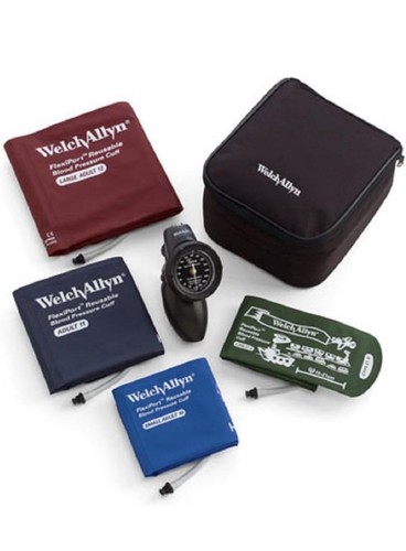 WELCH ALLYN DS58 Sphygmomanometer Aneroid Family Practice Kit Cuffs & Gauge