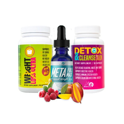 HiBody Reducing TRIO MetaFull MAX drops, Detox & Cleansen