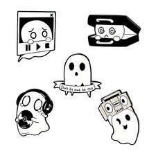 Halloween Spooky Pins for Backpacks Aesthetic,Funny Ghost Enamel Pins Set for ha