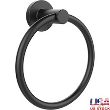 Stainless Steel Towel Ring Round Bathroom Hanger Easy Install Space Saving New