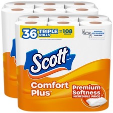 Scott ComfortPlus Toilet Paper, 36 Triple 231 sheets Pack of 36 , White