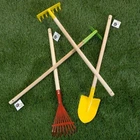 Kid’s Garden Tool Set 4 Piece Gardening Kit W/ Long Wood Handles Outdoor Tools