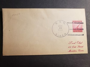 10 Jun 1941 USS SIREN PY-13 Yacht Naval Cover