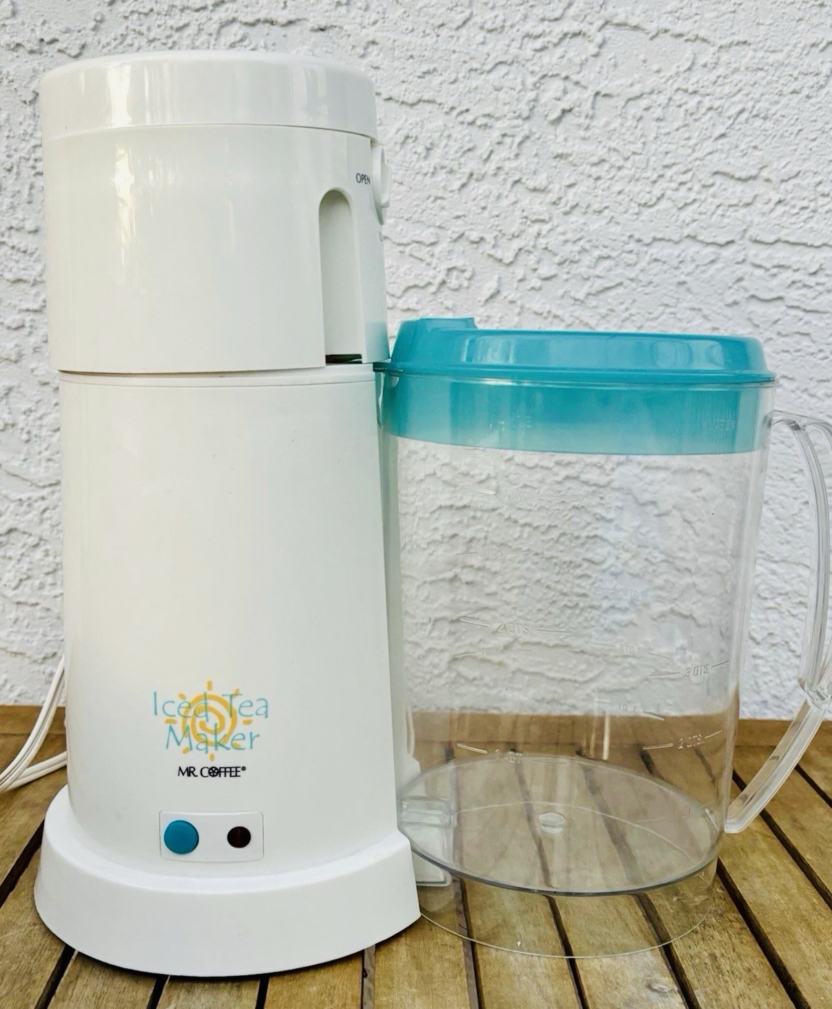 Tm3.5 Clear Pitcher Teal Lid Tested~clean!!