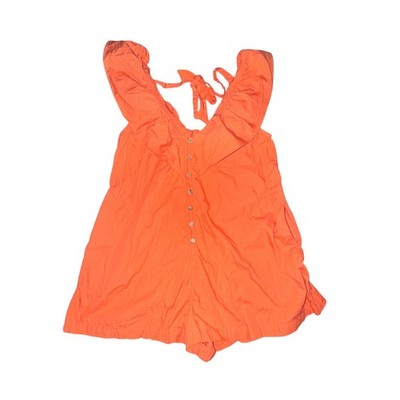 Free People Darling Romper Womens Size XS Watermelon Smile Ruffle Sleeve No Belt