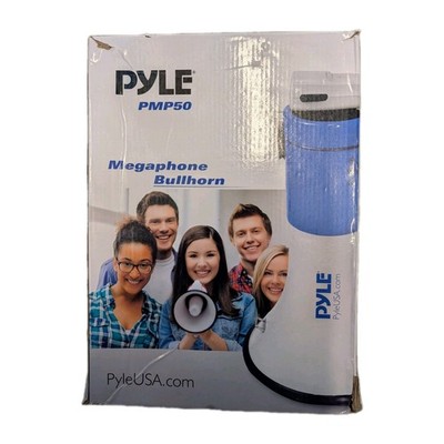 PYLE PMP50 Megafon Blau Weiß 50 Watt Sirenenfunktion Tragegurt