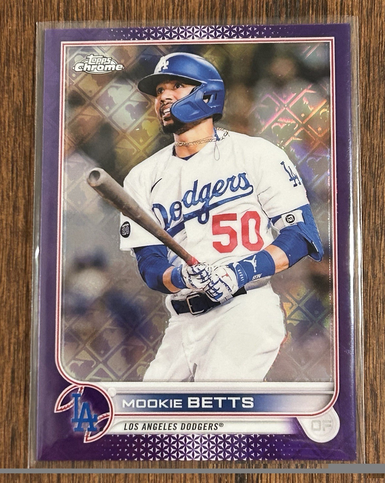 2022 Topps Chrome Logofractor #50 Mookie Betts Purple /250 - Los Angeles Dodgers