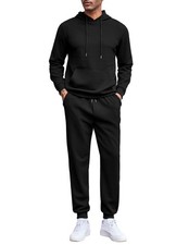 Men's Tracksuits 2 Pieces Waffle Hoodies Sweatsuit Sets Sports Jogging Suit Set