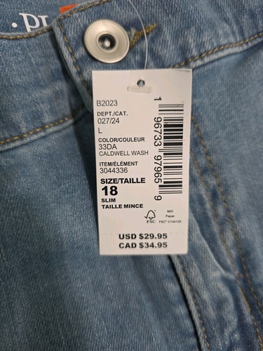 The Children's Place Girls Size 18 Slim Skinny Denim Jeans Pants Adjustable NWT - Picture 3 of 7