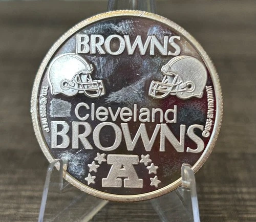 VINTAGE 1993 ENVIROMINT NFL CLEVELAND BROWNS ART BAR - .999 FINE SILVER