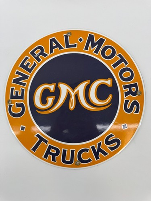 #ad #ad GMC TRUCKS PORCELAIN SIGN DEALERSHIP OIL GAS GENERAL MOTORS AUTOMOBILIA $80.00