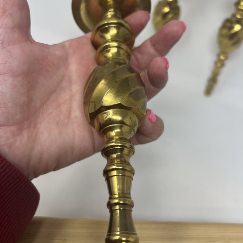 VTG Set of 3 Pier 1 Imports BRASS Wall Mount CANDLE SCONCE Candlesticks 10" Tall - Picture 5 of 10