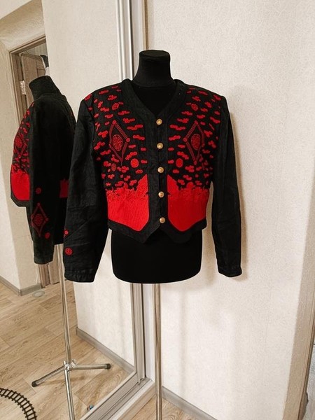 Women Bogner Jacket Black Linen 40 / L / 48