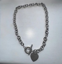 Authentic Tiffany&Co Return to Tiffany Heart Toggle Necklace Sterling Silver 16”