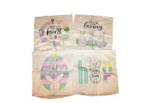 Throw Pillow Cover Sham Case 17" x 17" Set Of 4 Easter Theme NEW