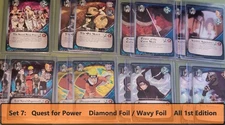 Naruto CCG Set 7 Quest For Power Mission Wavy Foil / Diamond Foil 1st Edition NM