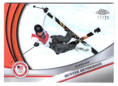 2026 Topps Chrome Winter Olympics Hunter Henderson #155 Orange Refractor /25