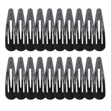 20 Pieces Black Color 2.7'' Big Size No Slip Metal Snap Hair Clips Women Barrett