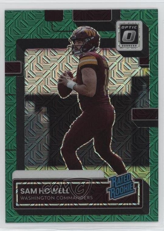 2022 Panini Donruss Rated Optic Preview Green Mojo Sam Howell Rookie RC 01rd