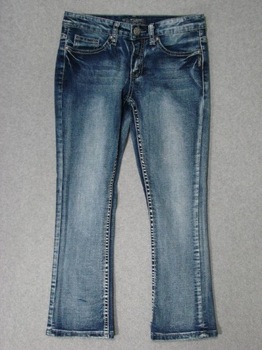 UC13443 NWT **SILVER** TAMMY BOOT CUT JEANS YOUTH sz8 (msr 26"x24")