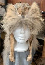 Genuine Real Coyote Hat w/Face Lined & Freshl...